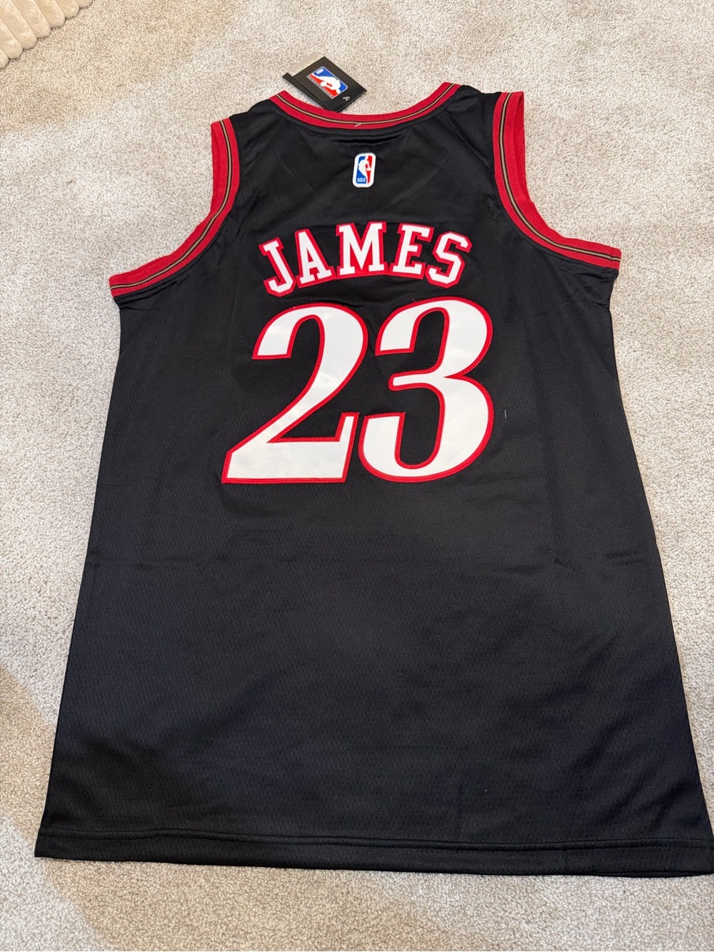 LeBron James men’s NBA #23 Black Philadelphia 76ers jersey